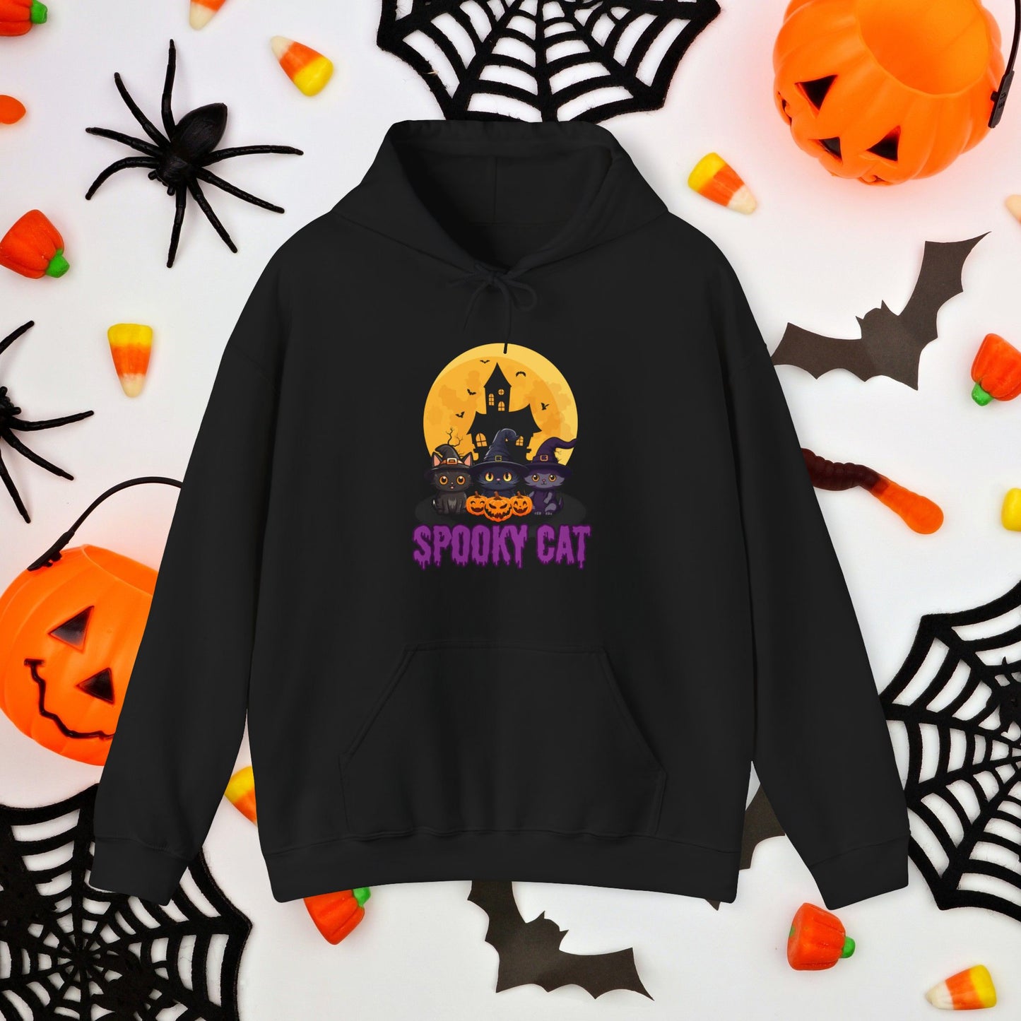 Spooky Cat Hooded Sweatshirt