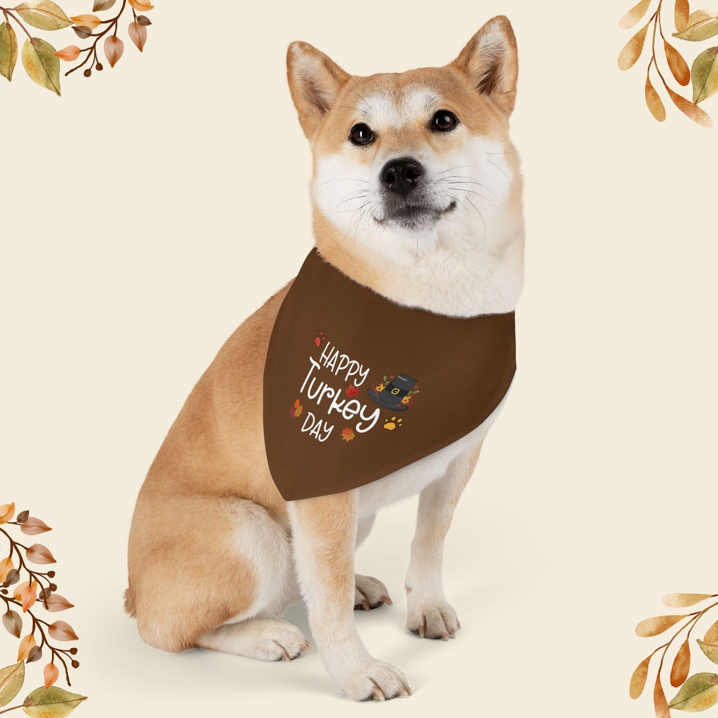 Happy Turkey Day Pet Bandana Collar
