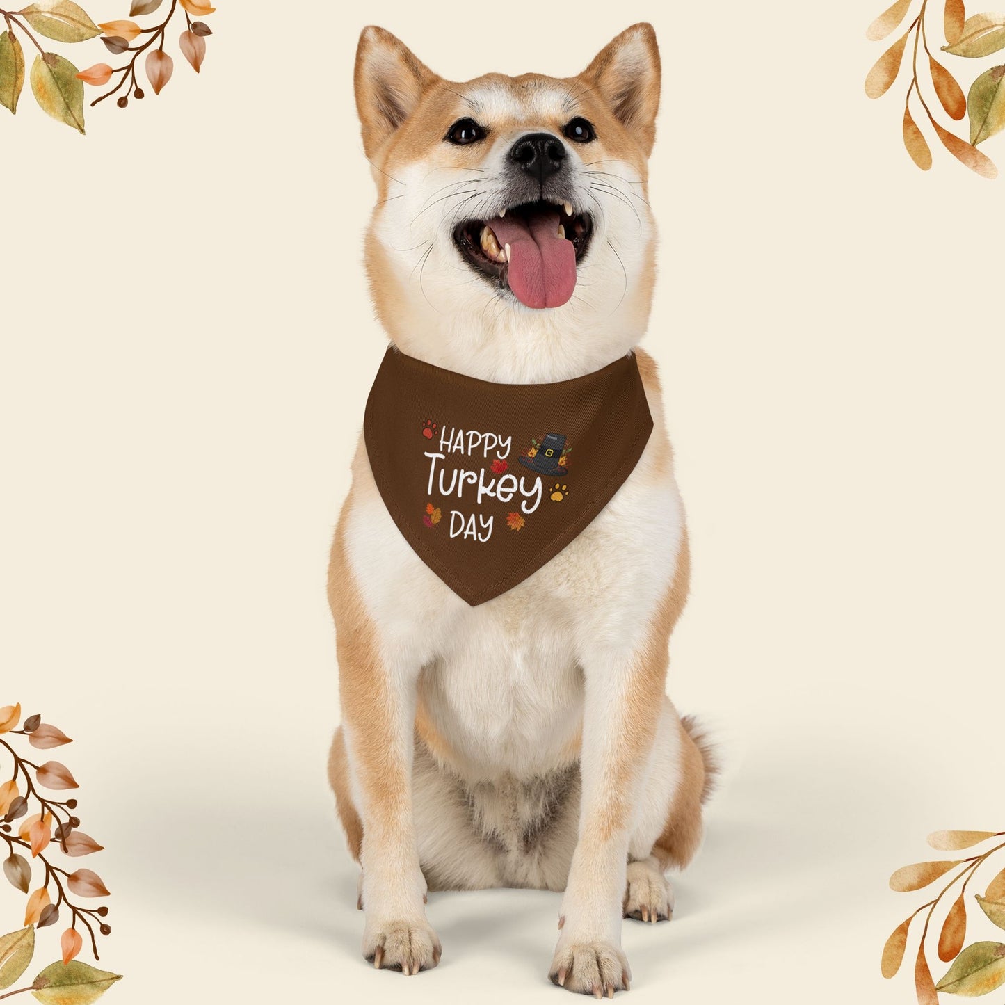 Happy Turkey Day Pet Bandana Collar