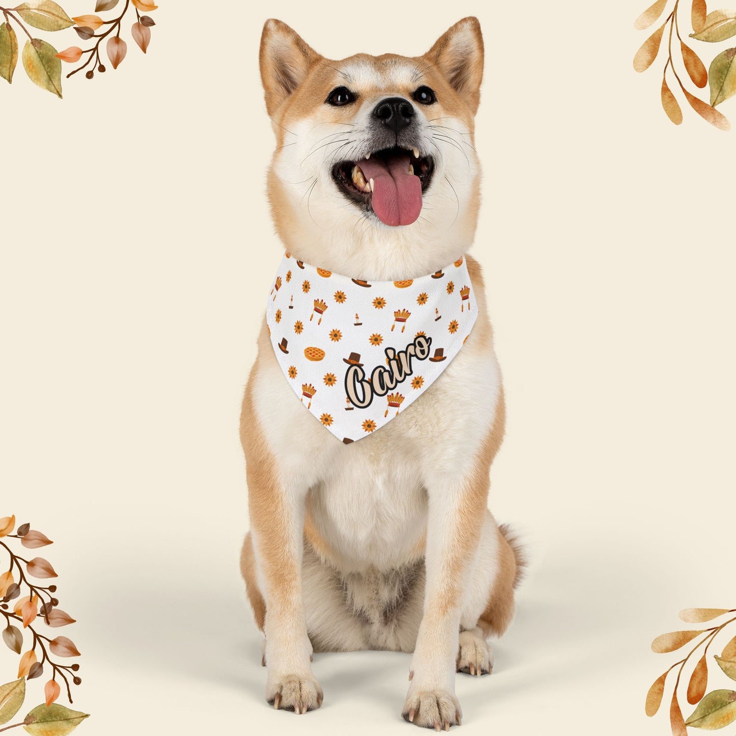 Personalized Name Thanksgiving Bandana Collar