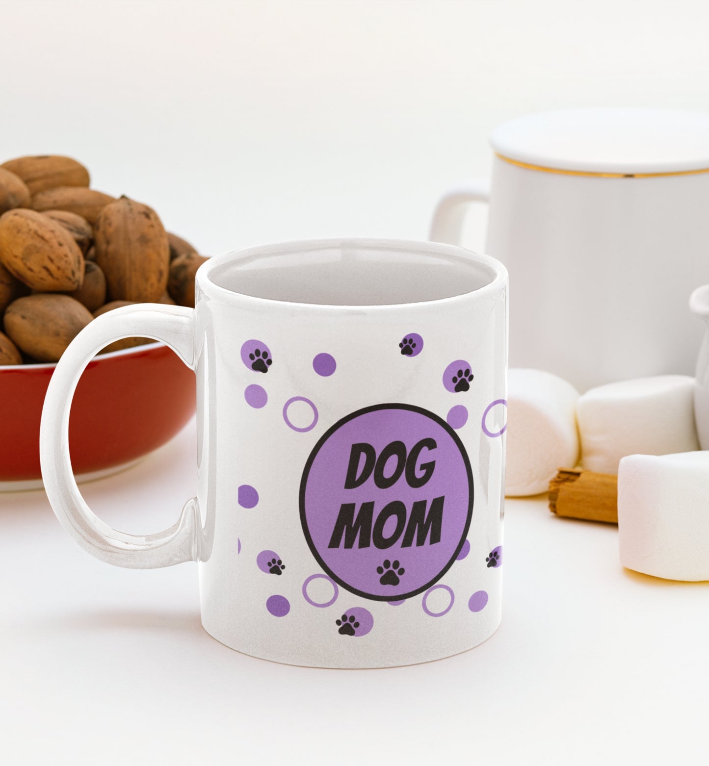 Purple Dot Dog Mom Mug