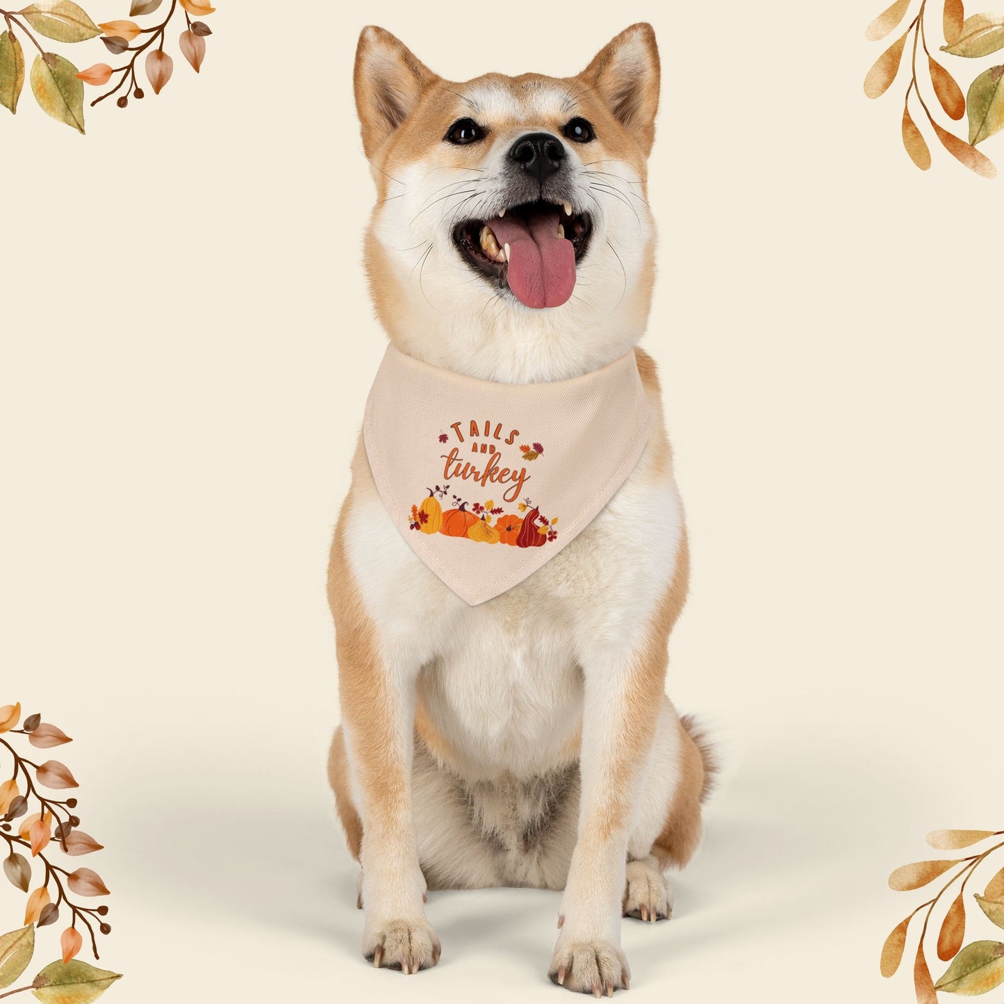 Tails and Turkey Pet Bandana Collar