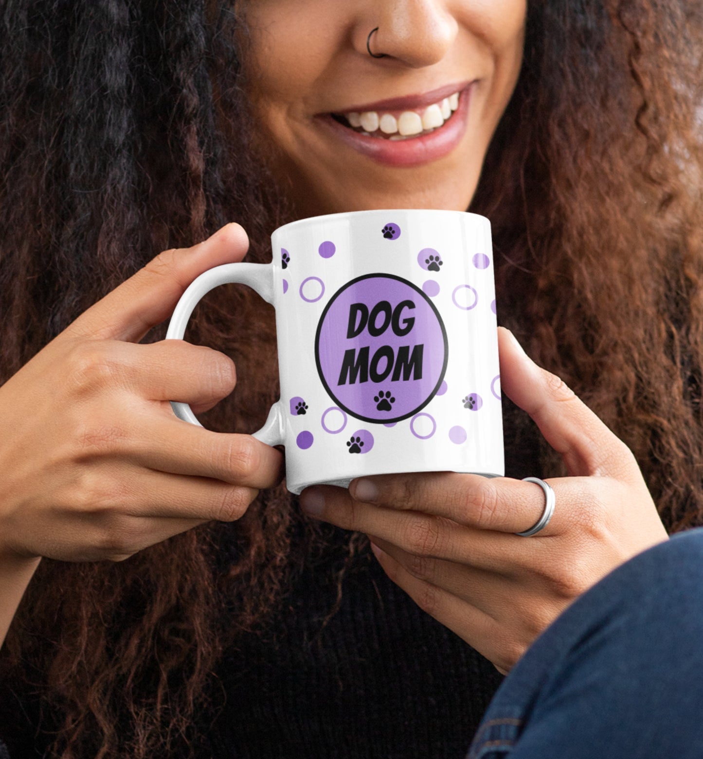 Purple Dot Dog Mom Mug
