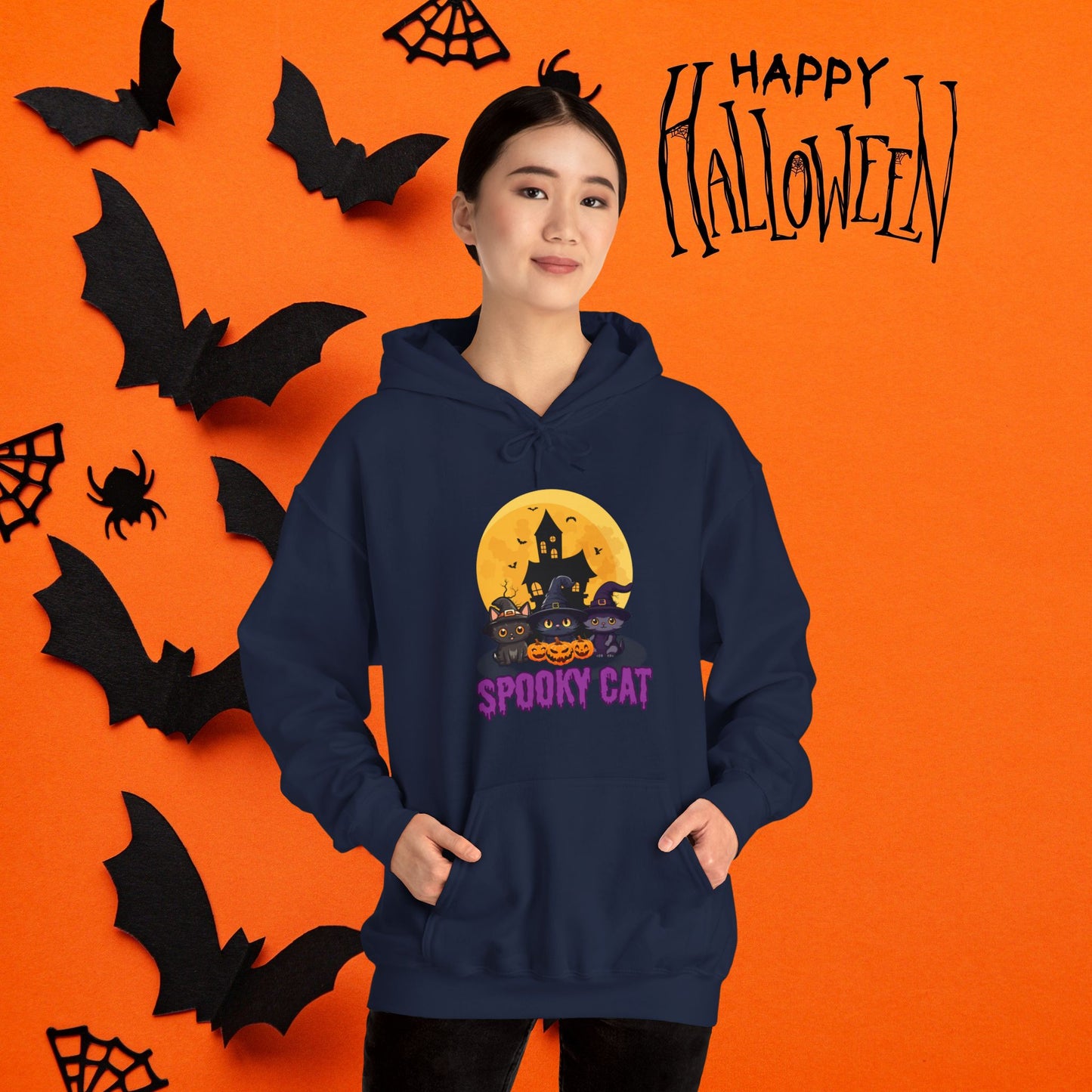 Spooky Cat Hooded Sweatshirt