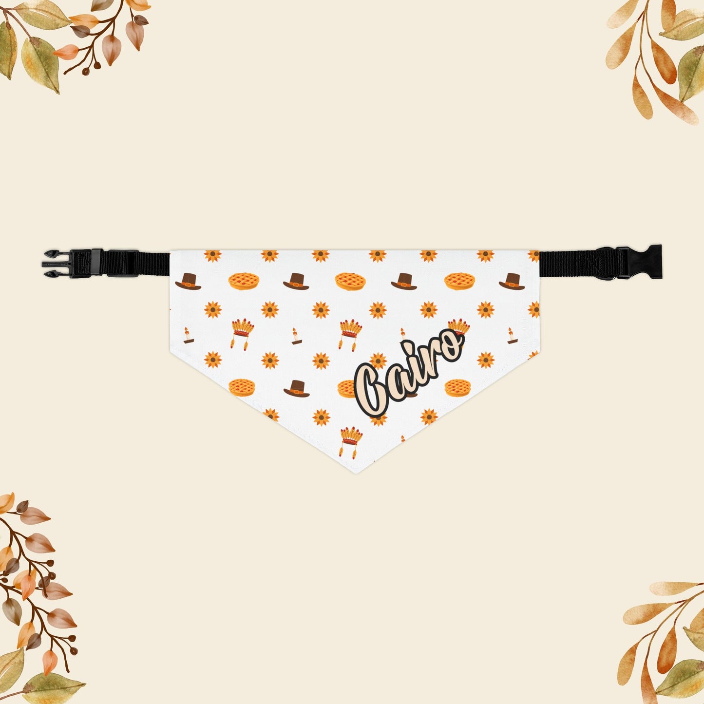 Personalized Name Thanksgiving Bandana Collar
