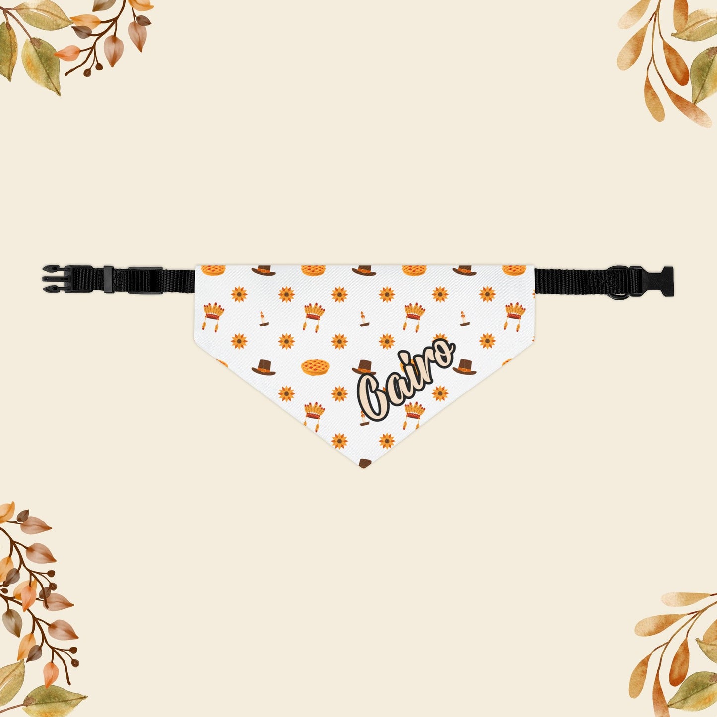 Personalized Name Thanksgiving Bandana Collar
