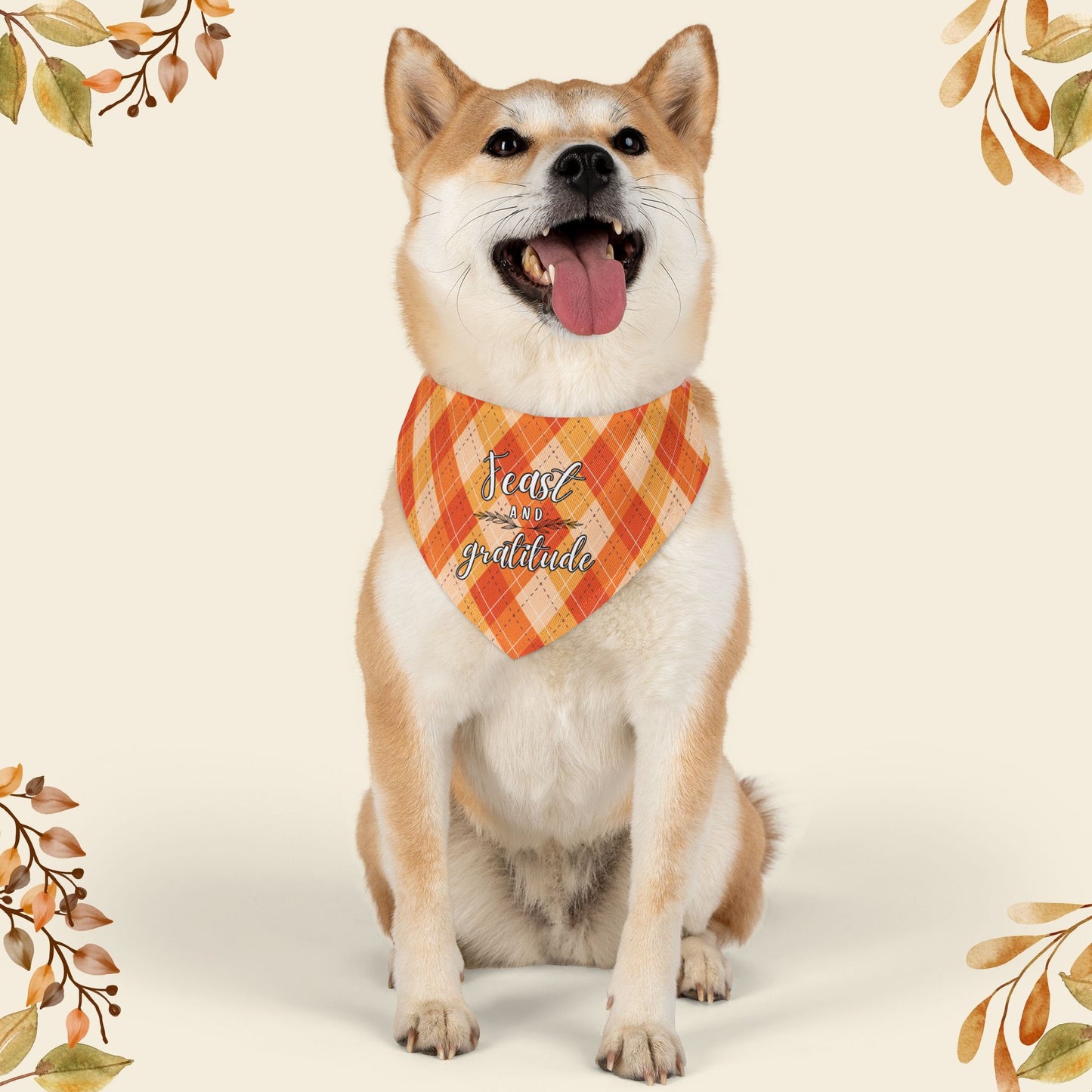 Feast and Gratitude Pet Bandana Collar
