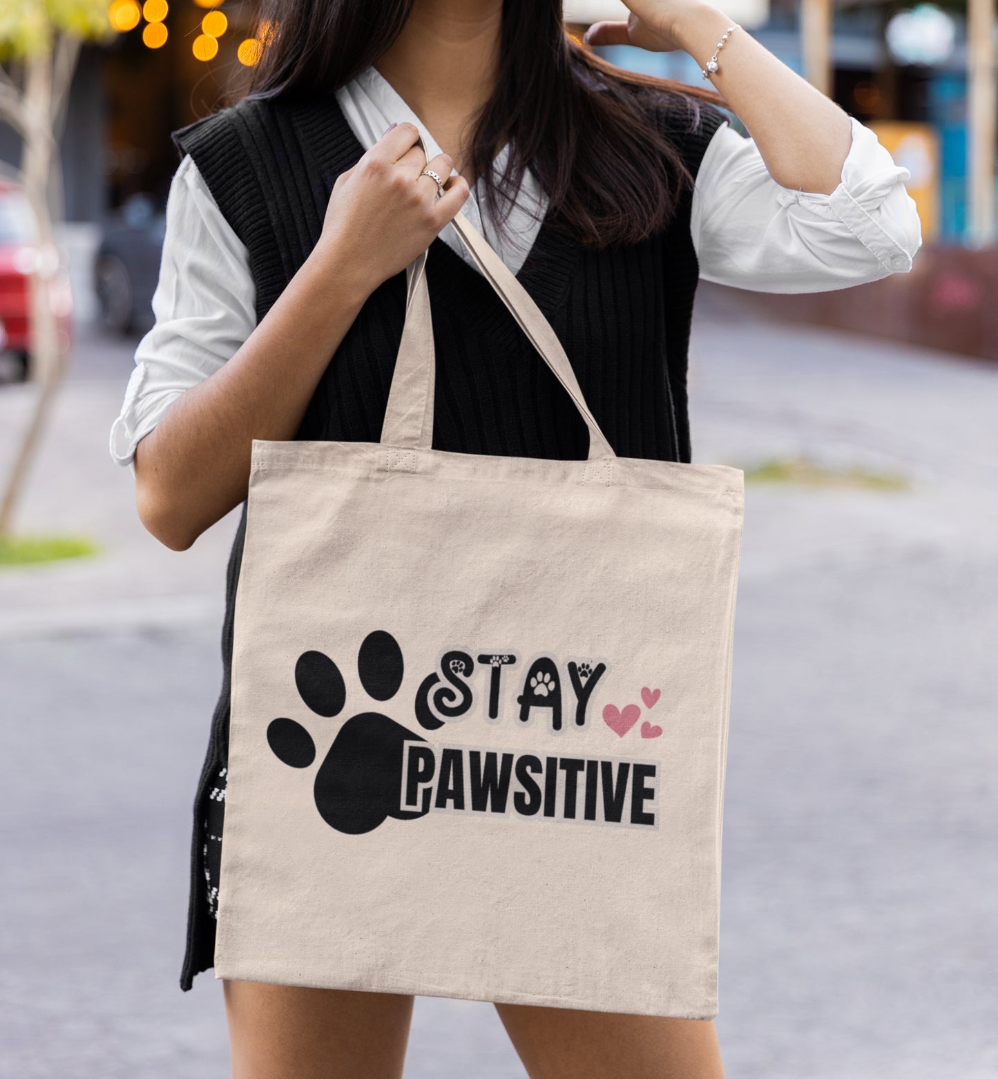 Stay Pawsitive Tote Bag
