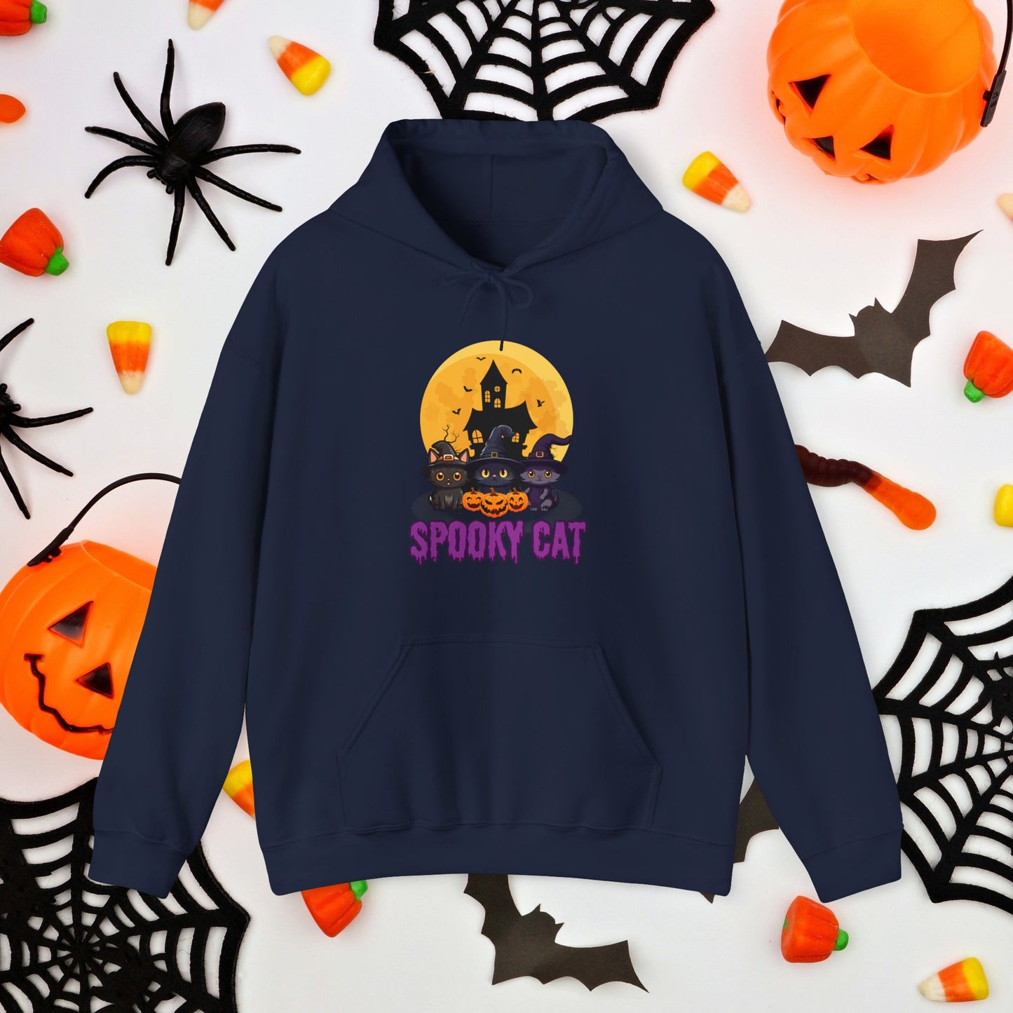 Spooky Cat Hooded Sweatshirt