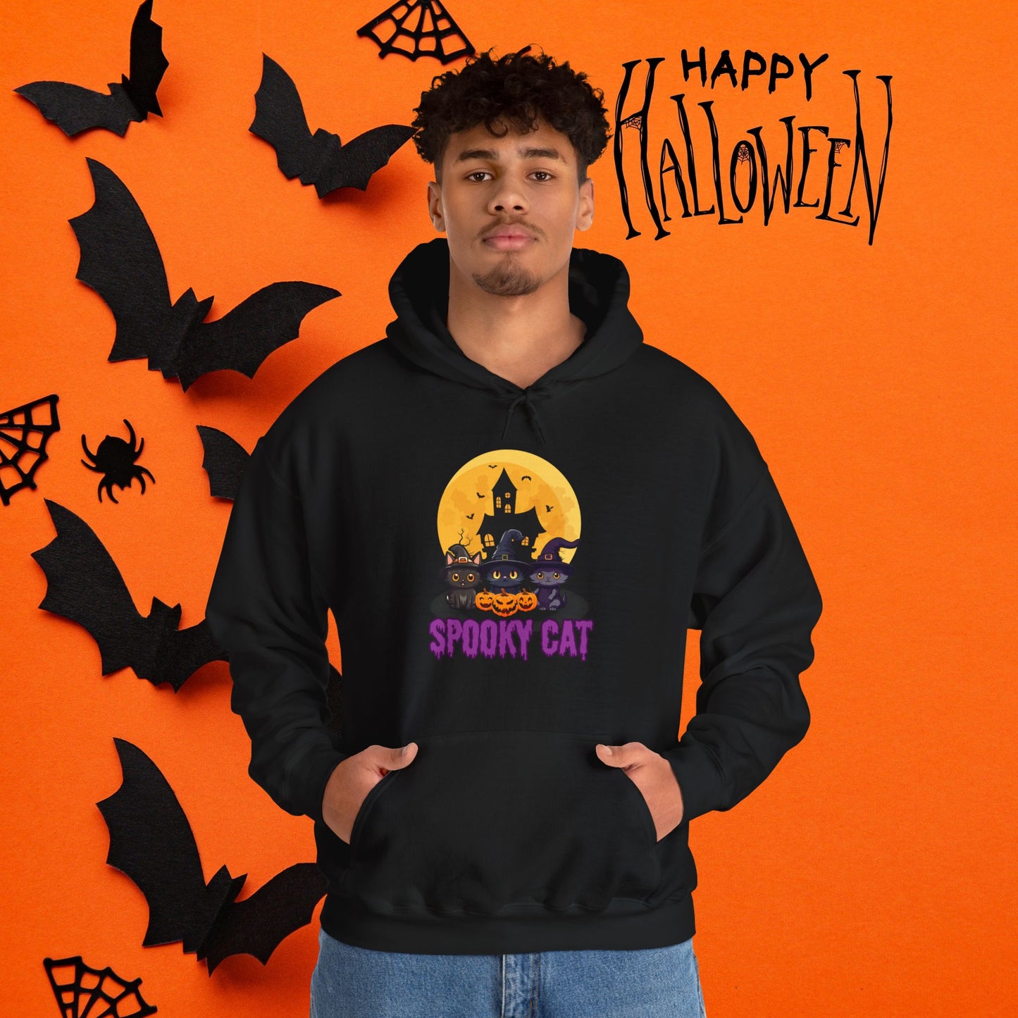 Spooky Cat Hooded Sweatshirt