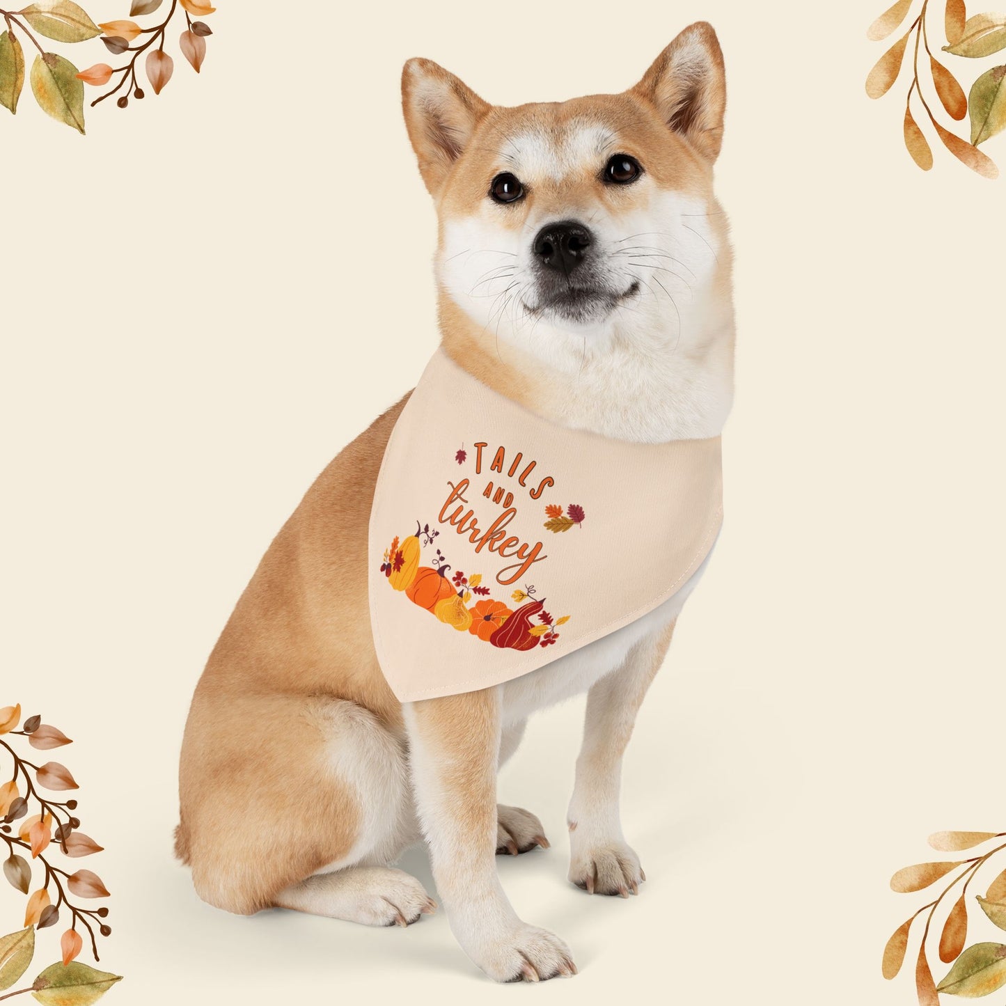 Tails and Turkey Pet Bandana Collar