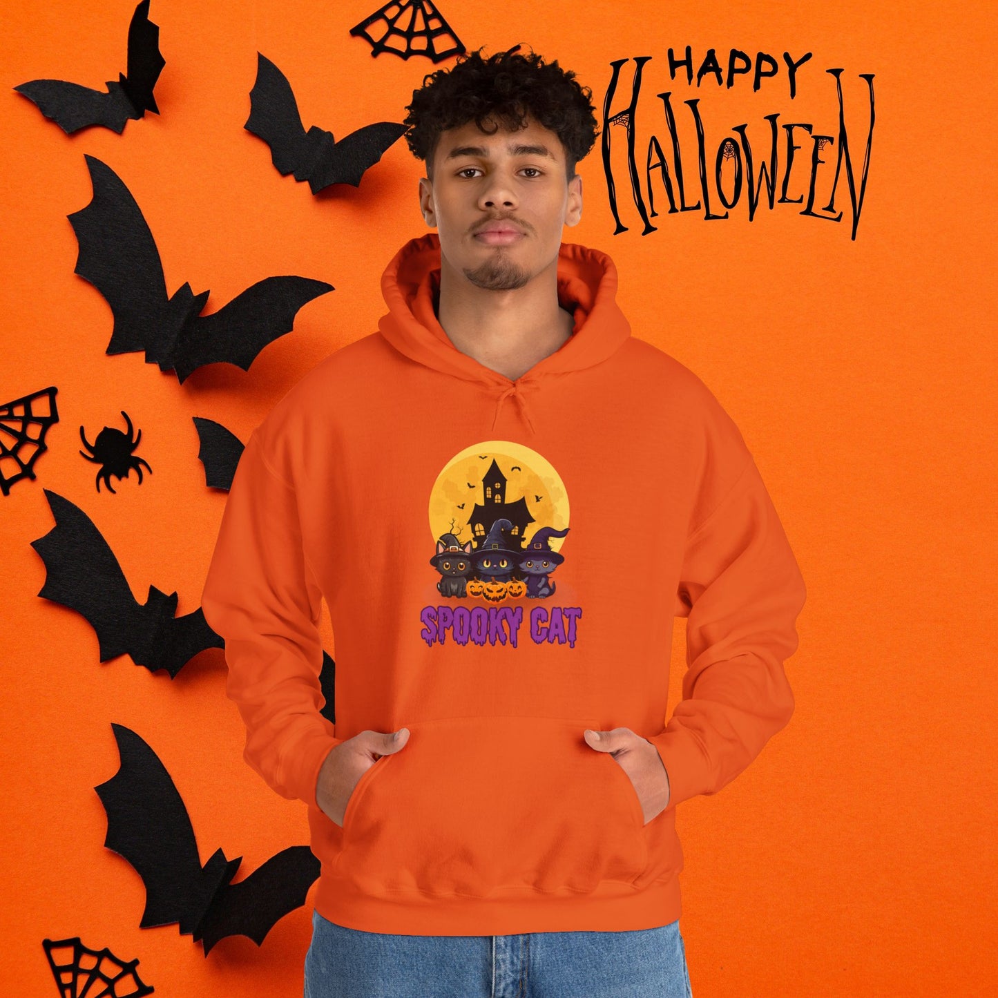 Spooky Cat Hooded Sweatshirt