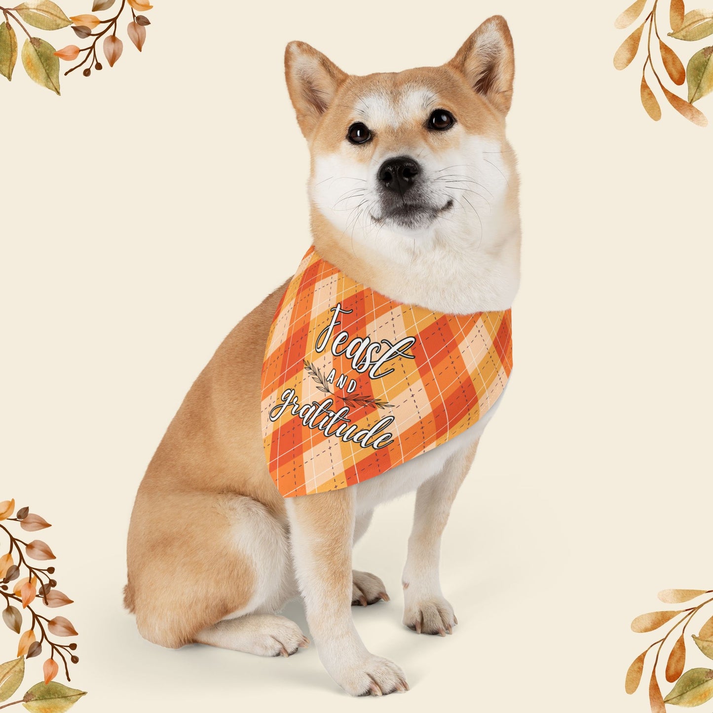 Feast and Gratitude Pet Bandana Collar