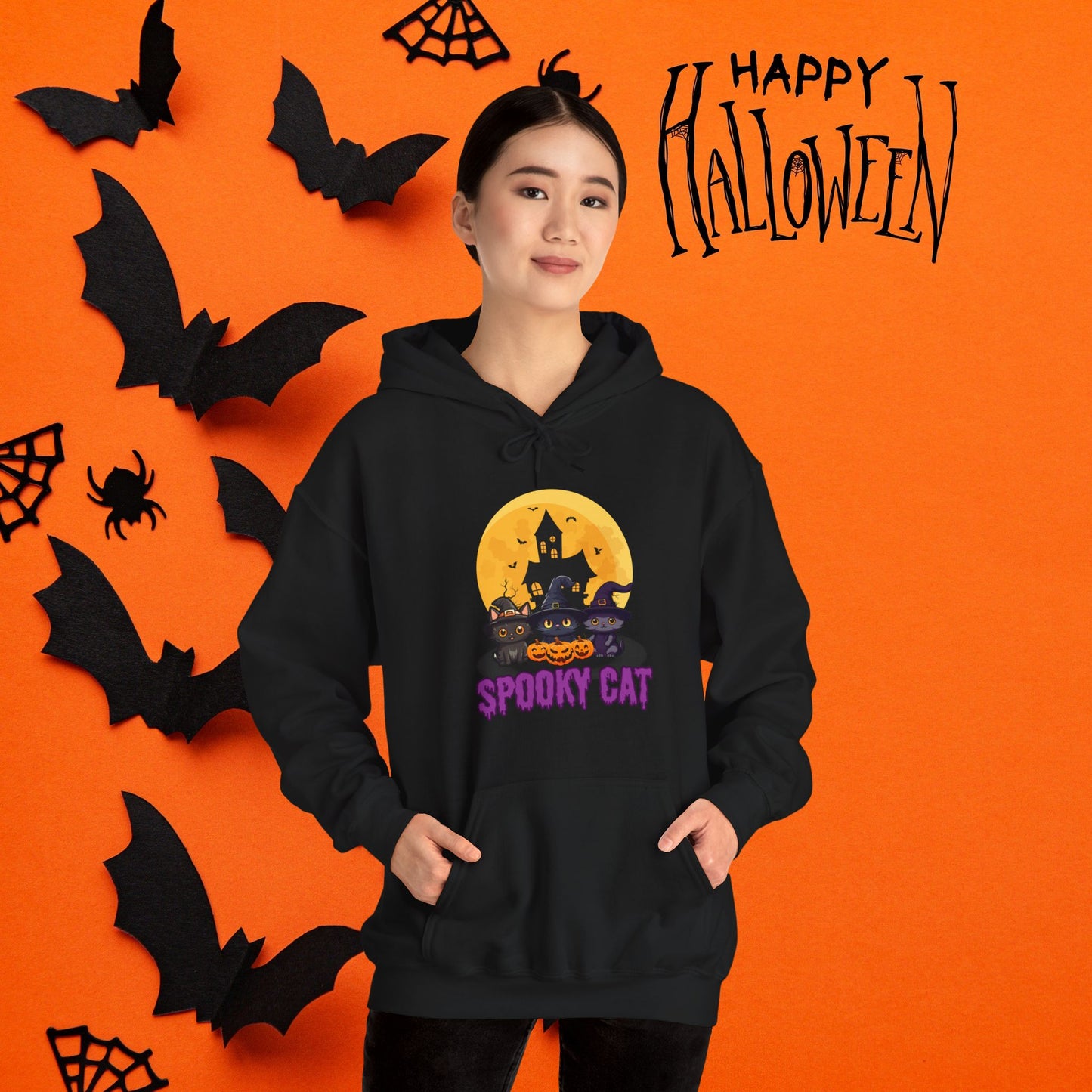 Spooky Cat Hooded Sweatshirt