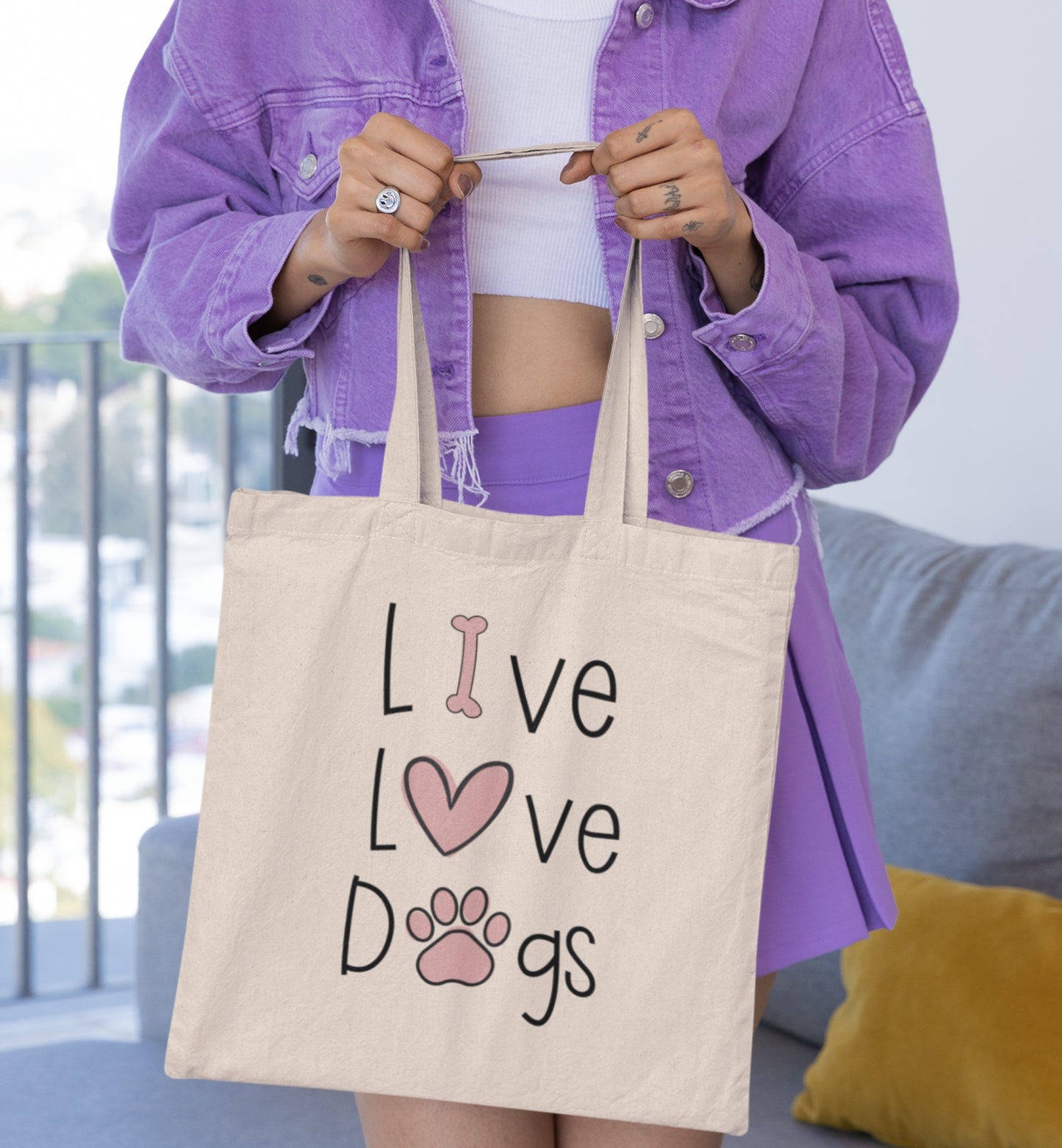 Live, Love, Dogs Tote Bag