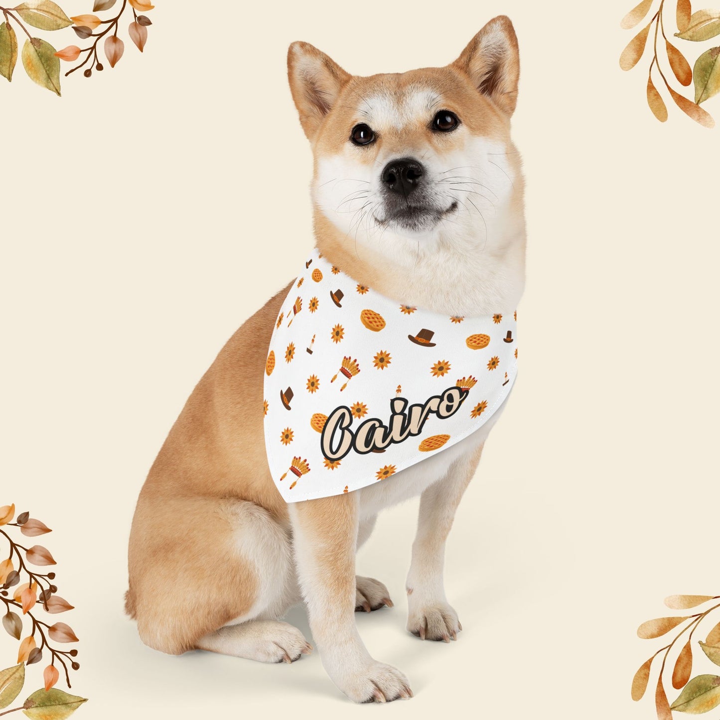 Personalized Name Thanksgiving Bandana Collar