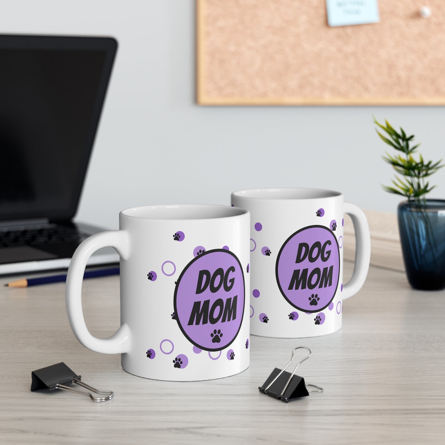 Purple Dot Dog Mom Mug