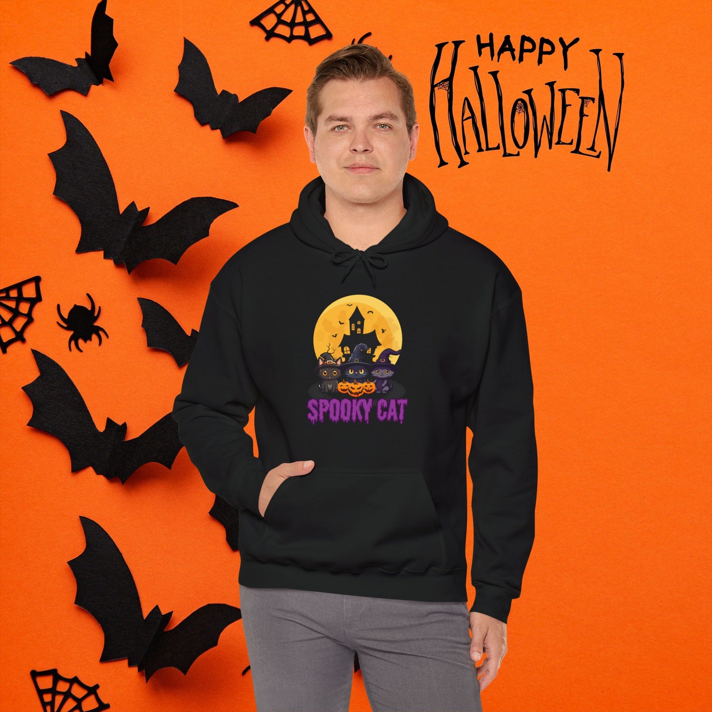 Spooky Cat Hooded Sweatshirt