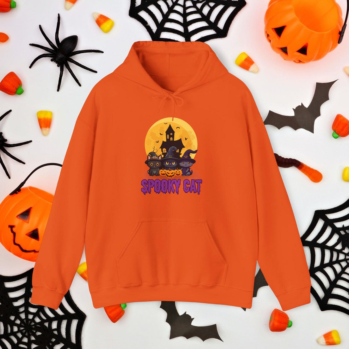 Spooky Cat Hooded Sweatshirt