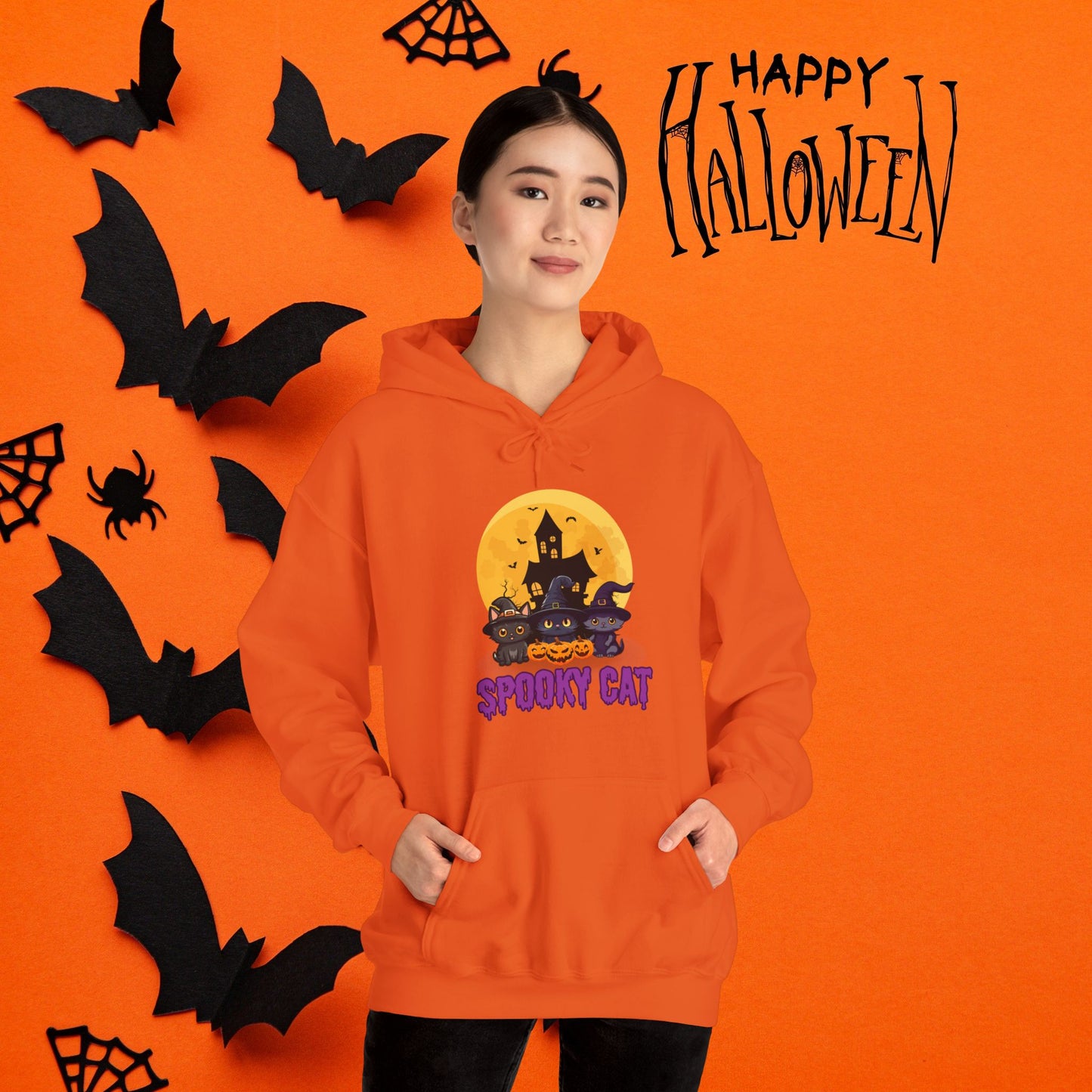 Spooky Cat Hooded Sweatshirt