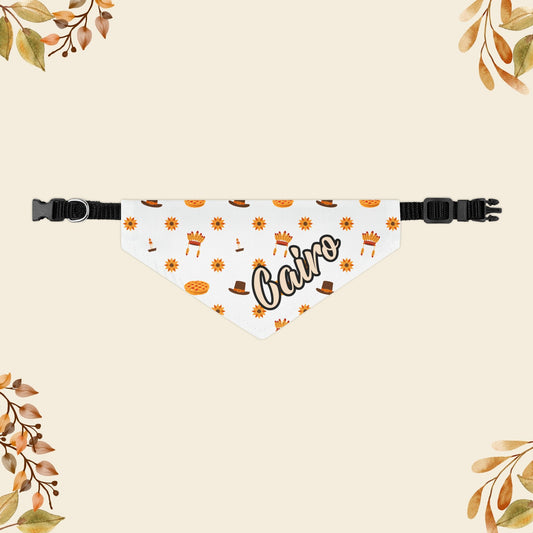 Personalized Name Thanksgiving Bandana Collar