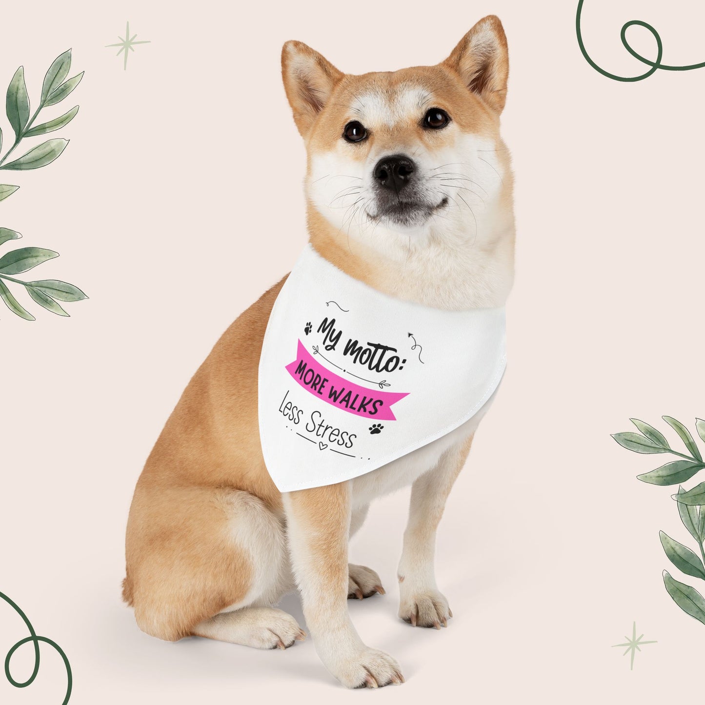 More Walks, Less Stress Bandana Collar