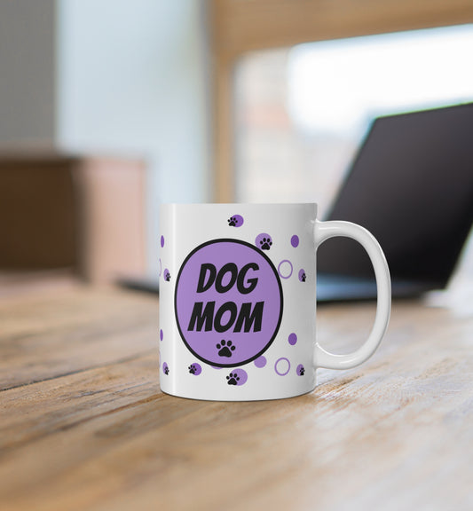 Purple Dot Dog Mom Mug
