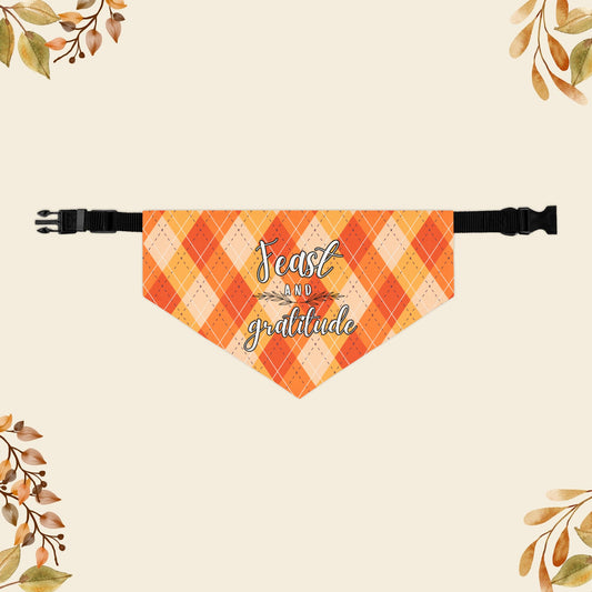 Feast and Gratitude Pet Bandana Collar