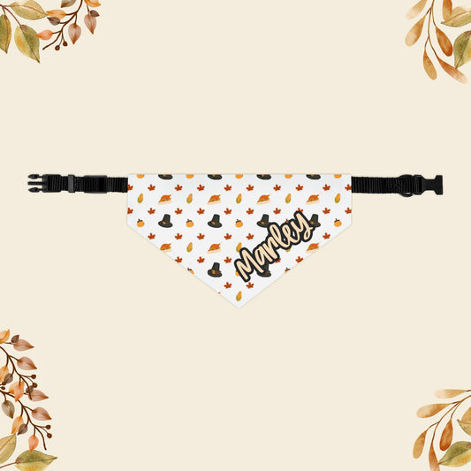 Personalized Name Thanksgiving Bandana Collar