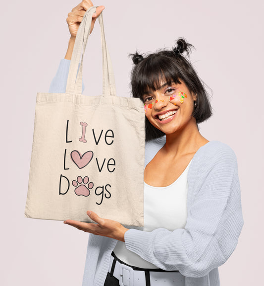 Live, Love, Dogs Tote Bag