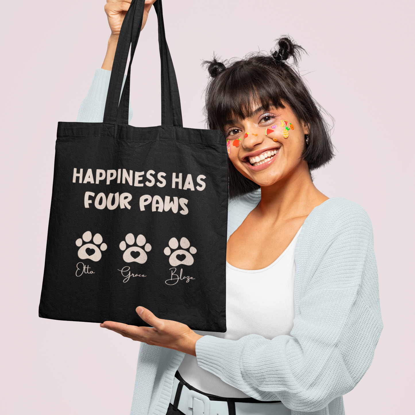 Happiness Has Four Paws Tote Bag