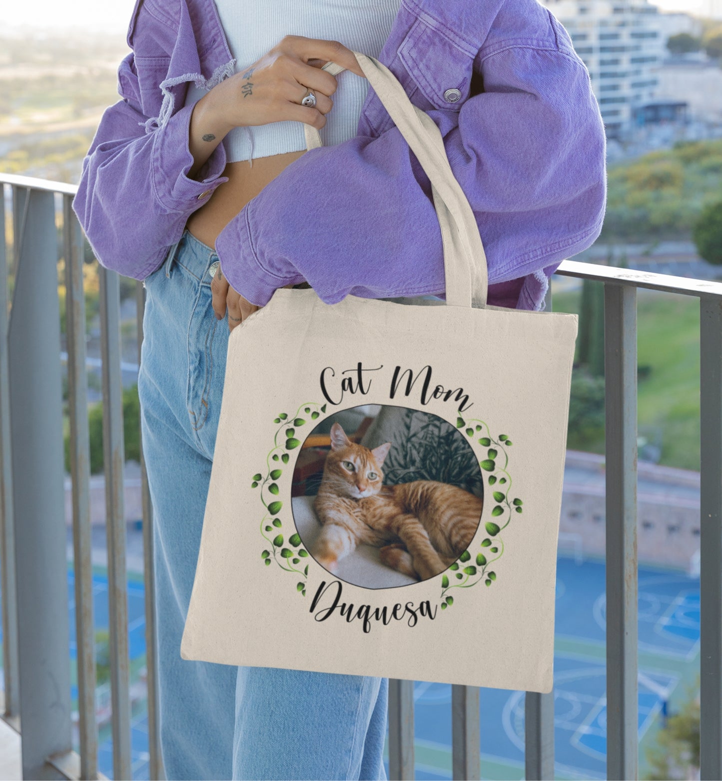 Personalized Name+Photo Tote Bag